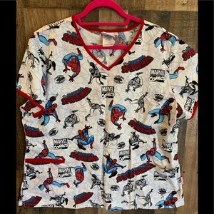 XL Spider-Man scrub top